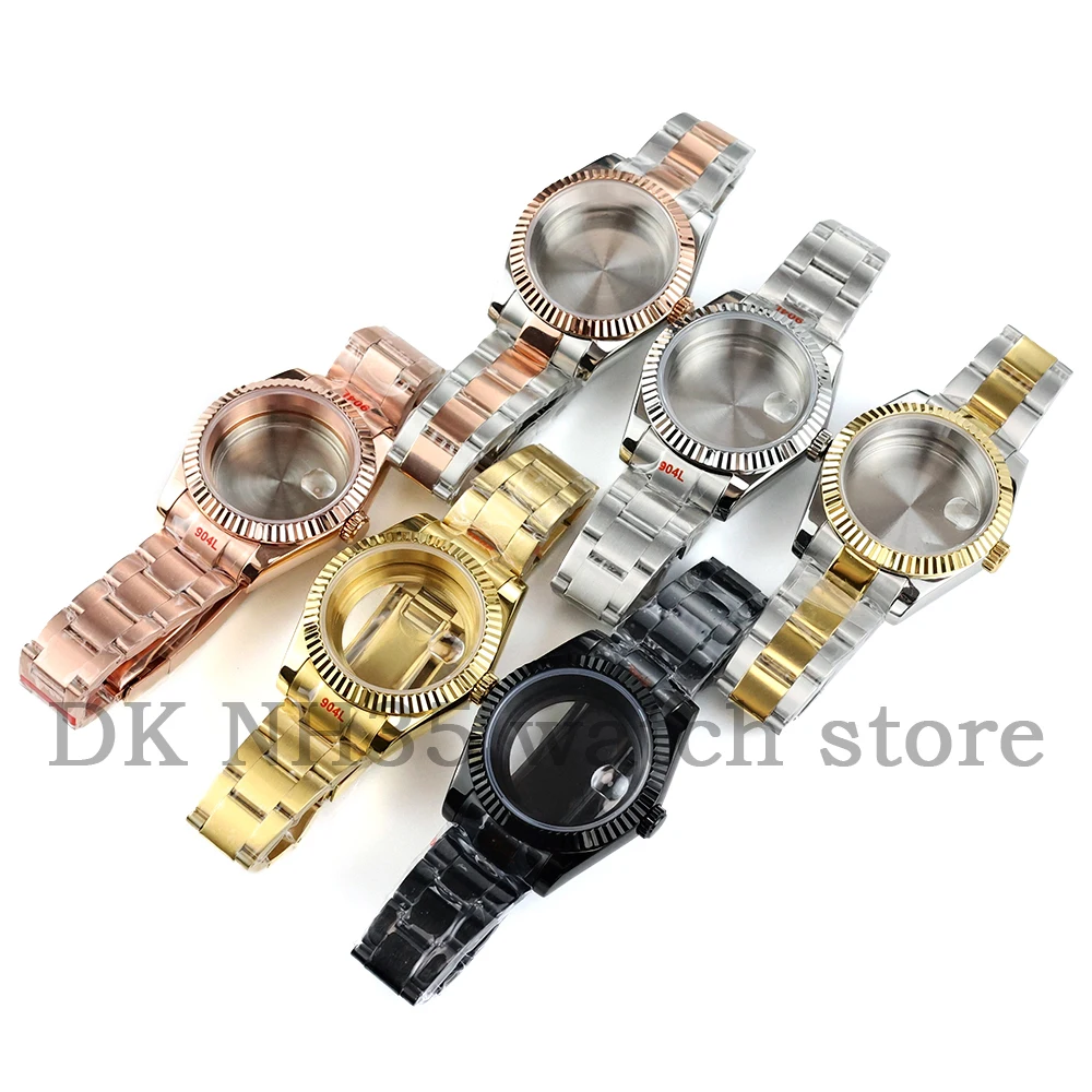 

Waterproof 36mm/39mm Watch Case For Seiko NH35 NH36 Movement Solid Stainless Steel DATEJUST Case Oyster Bracelet Watch Accessory