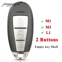 jingyuqin 2BT Smart Card Key Shell for Suzuki Vitara Alivio S-CROSS SX4 Swift Car Remote Emergency Key Replacement Case L1 M1 M3