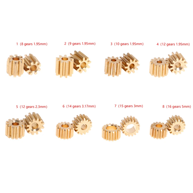 0.5M Modulus 8T 9T 10T 11T 12T 14T 15T 16T Teeth Copper Transmission Gear For Remote Control Aircraft RC Car Model Gear Box New