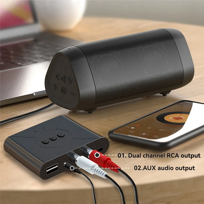 

Bluetooth-приемник 5.3, беспроводной адаптер AUX, аудиовыход для мобильного телефона, RCA, аудиоусилитель в старом стиле, USB-плеер