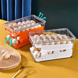 Egg Storage Box Refrigerator Organizer Food Containers Egg Slide Fresh-keeping Case Holder Tray Dispenser Kitchen Storage Boxes