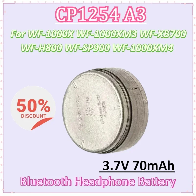 

CP1254 A3 3.7V 70mAh Bluetooth TWS Headphone Battery for WF-1000X WF-1000XM3 WF-1000XM4 WF-XB700 WF-H800 WF-SP900