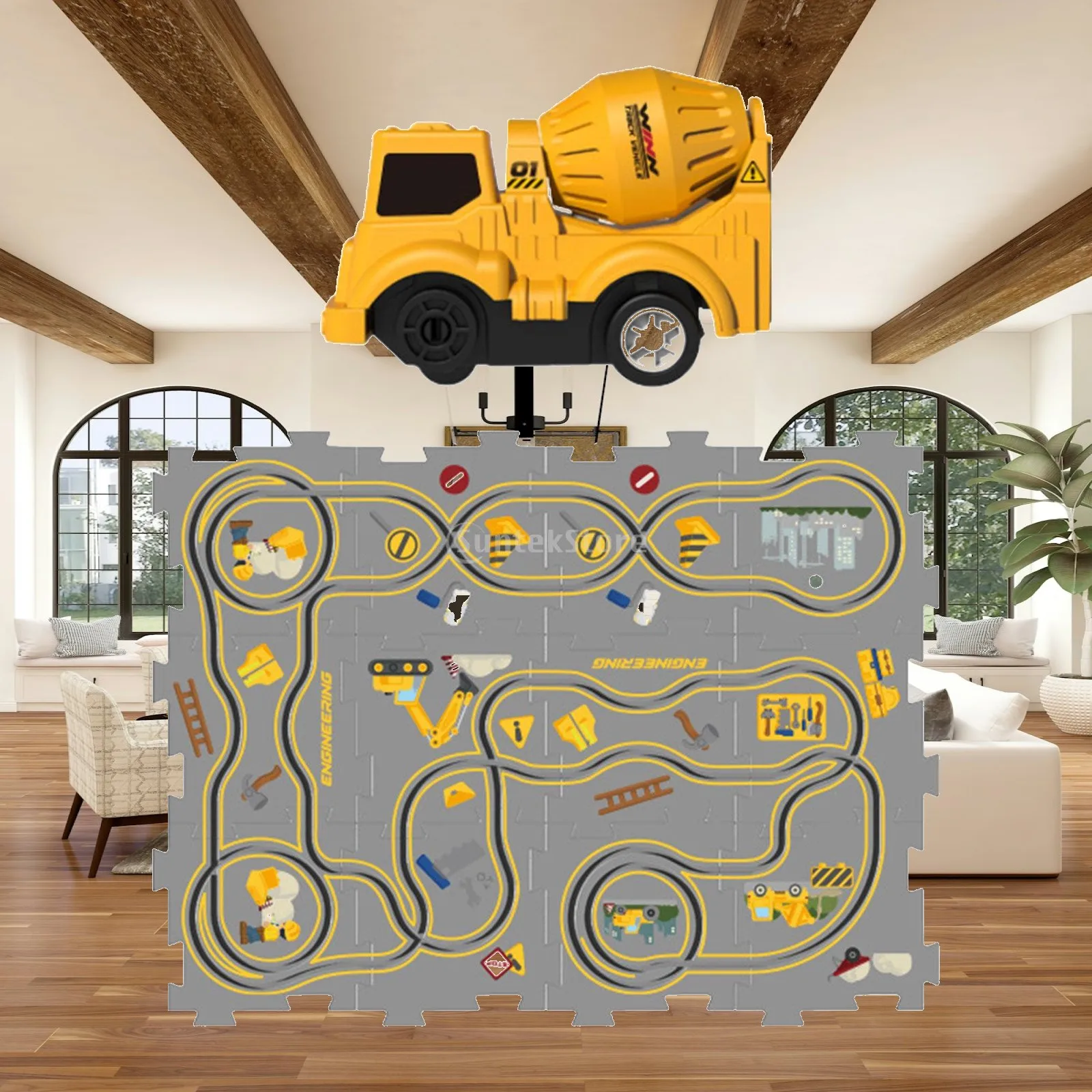 Rail Car Building Toys Jigsaw Montessori Toy Learning Toys Brain Development Track Building Blocks for Kids Toddlers Boys Gifts