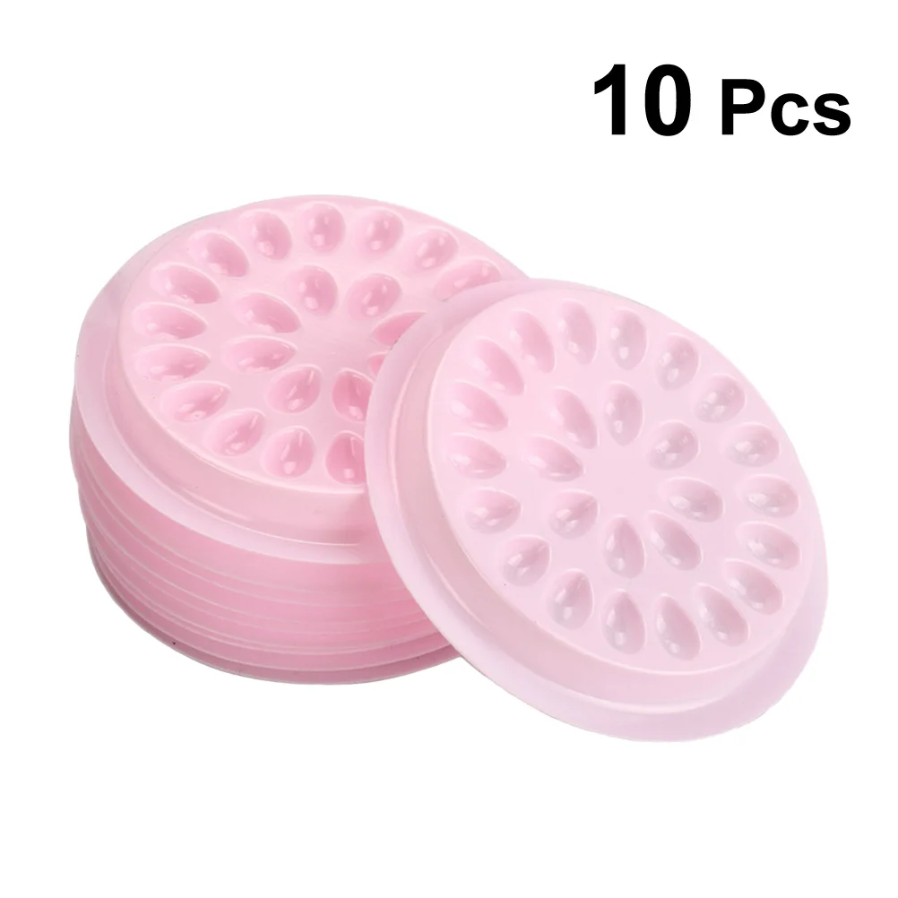 

10Pcs Eyelash Glue Pallet Transparent Extension Gaskets Fast Hardening Glue Tray Reusable Adhesive Sticker Holder for