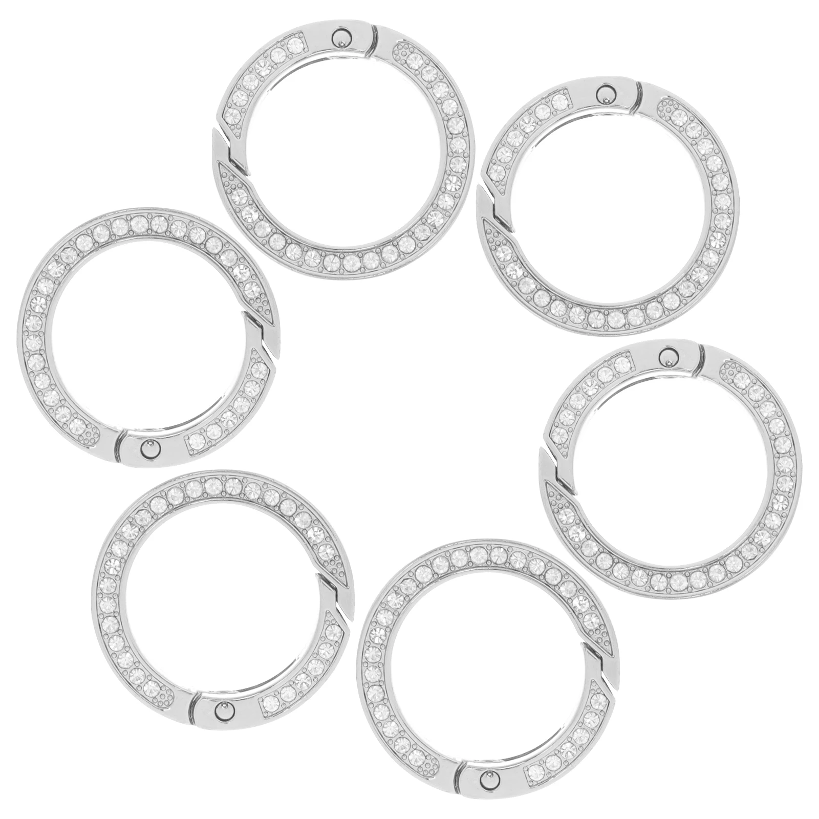 

6 Pcs Car Keychain Accessories Handicraft Ring Diamond Rings for Keychains Metal