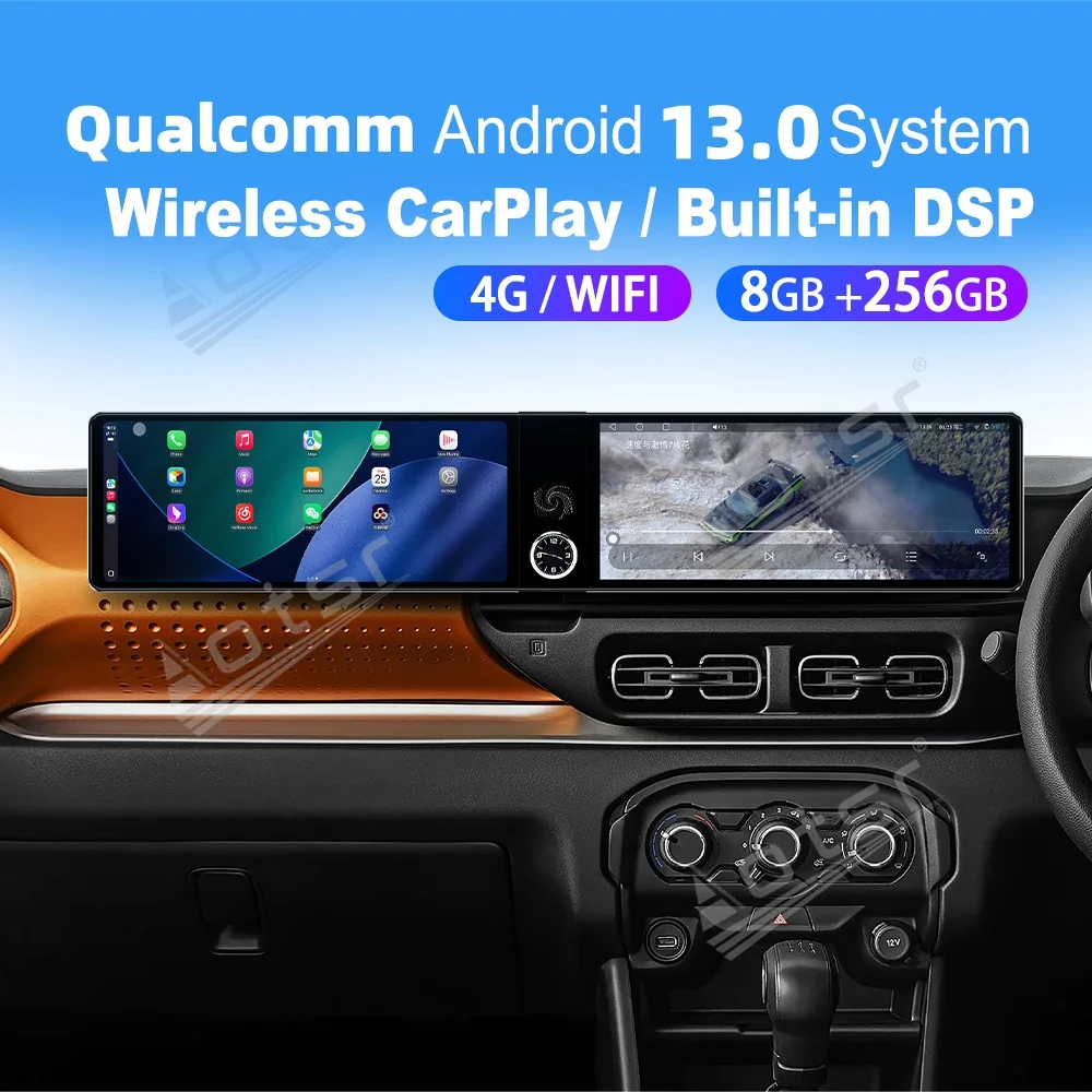 RHD LHD Dual Screen Qualcomm Carplay Android Car Multimedia Automotive For Citroen C3 2023~2026 GPS Navi Car Radio Head Unit