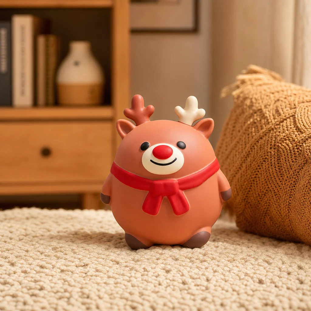 Large Slow Rebound Squeeze Toy Christmas Fat Reindeer Squishy Toy Cute Elk Stress Relief Fidget Toy Soft Rubber Christmas Deskto