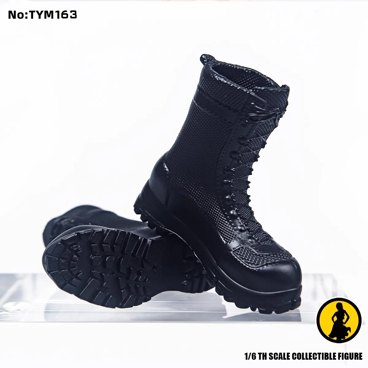 TYM163 1/6 Scale Soldier Black Military Solid Shoes Boots Fit 12" Action Figure Model DIY Accessories In Stock