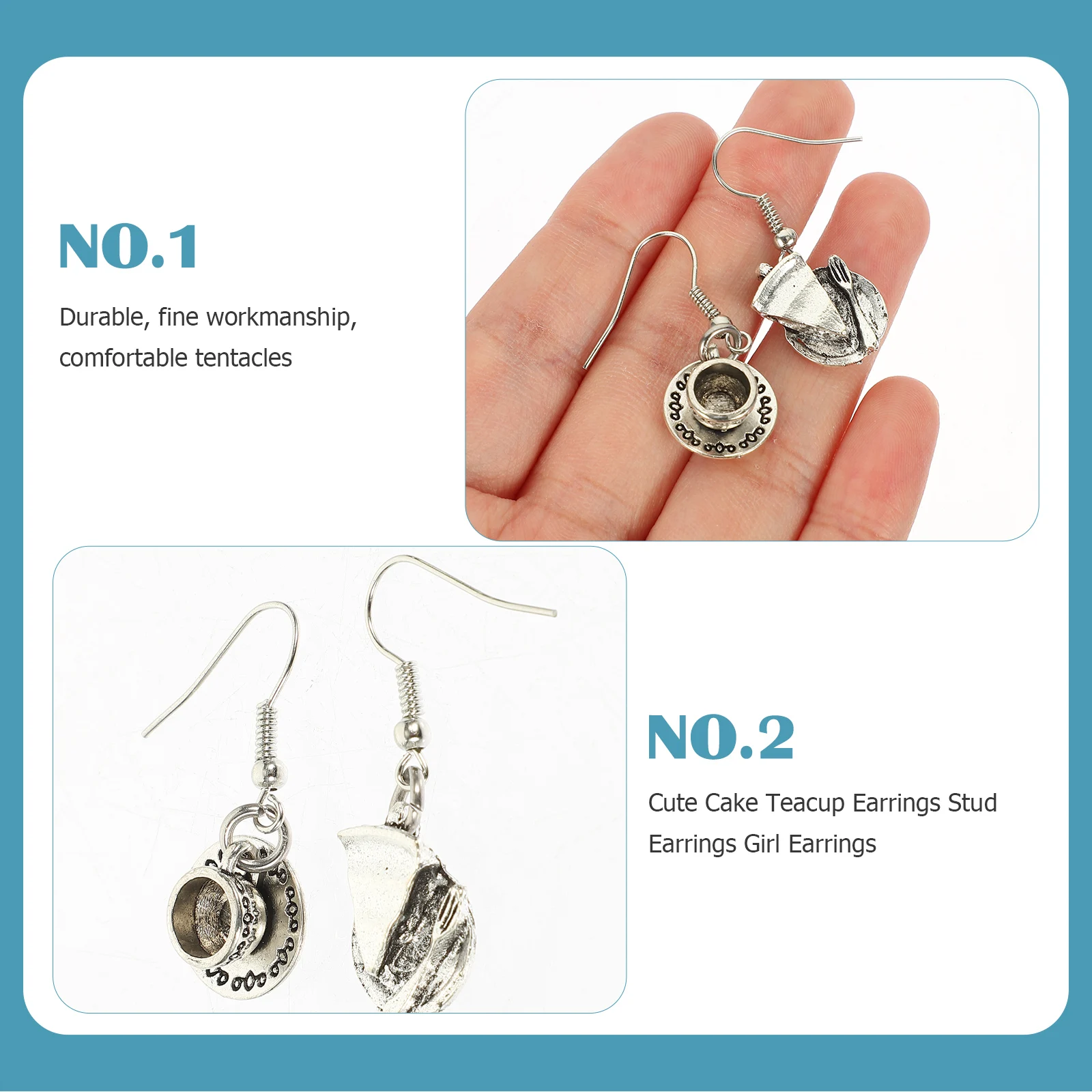 

Tea Cup Cake Earrings for Women Ornaments Alloy Teacup Women's Charm Vintage Cups