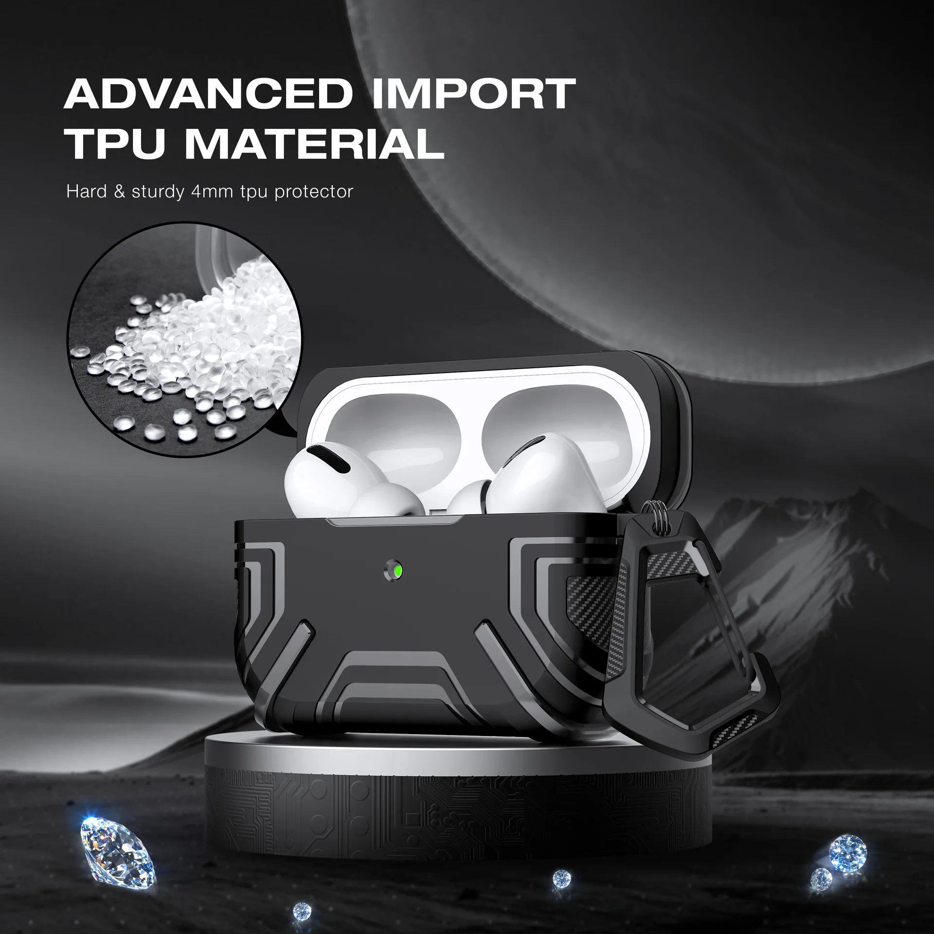 Funda protectora para AirPods 3 Pro, carcasa dura de cuerpo completo con llavero para airpod Pro 2 2022