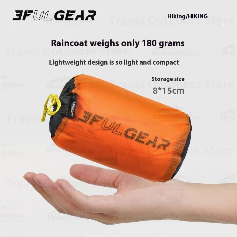 3F UL GEAR 2026 Hiking Raincoat Long Sleeved Rain Poncho Women/Men 210T/15D Ultralight Outdoor Hooded Rain Coat With Storage Bag - view 4
