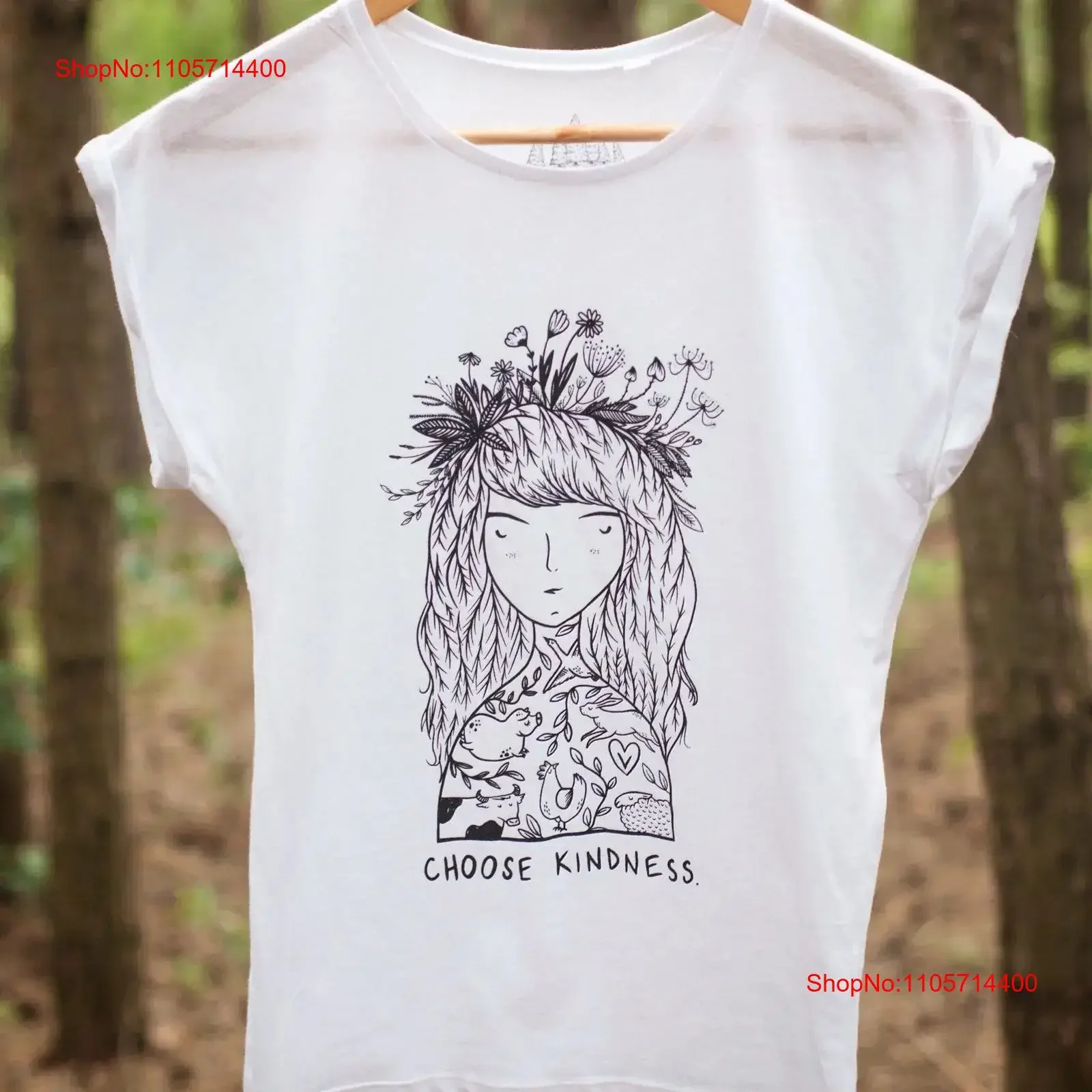 Choose Kindness vegan ladies T shirt eco cotton tee be kind feminist woman power animal activist nature Wild Hipster vintage