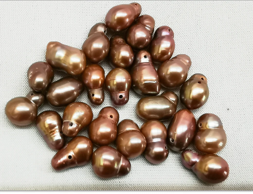 Wholesale 20pcs about 10x6mm Natural  Sea genuine chocolate loose pearl Beads Jewelry  DIY Necklace Bracelet Full Drilled