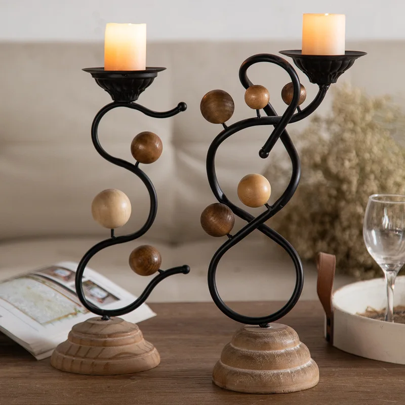 

Nordic creative restaurant candlelight dinner decorations, bed and breakfast romantic candle holders, living room
