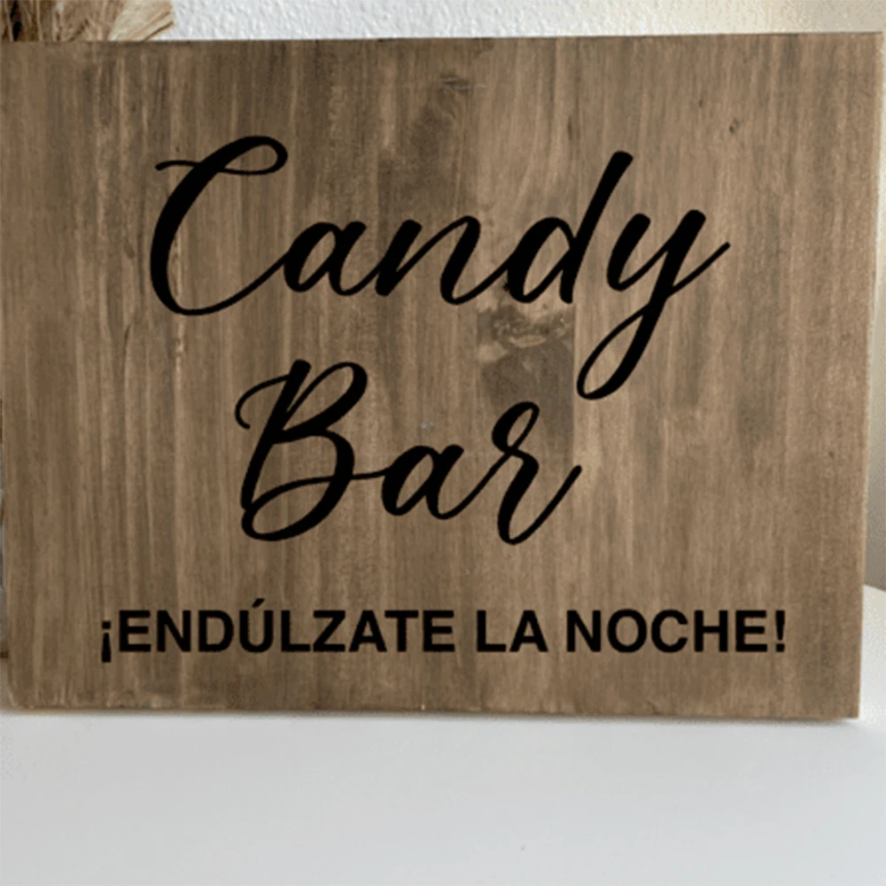 Spanish Wedding Sign Candy Bar Table Wall Sticker Decal Candy Sweet The Night Marriaged Party Home Decor