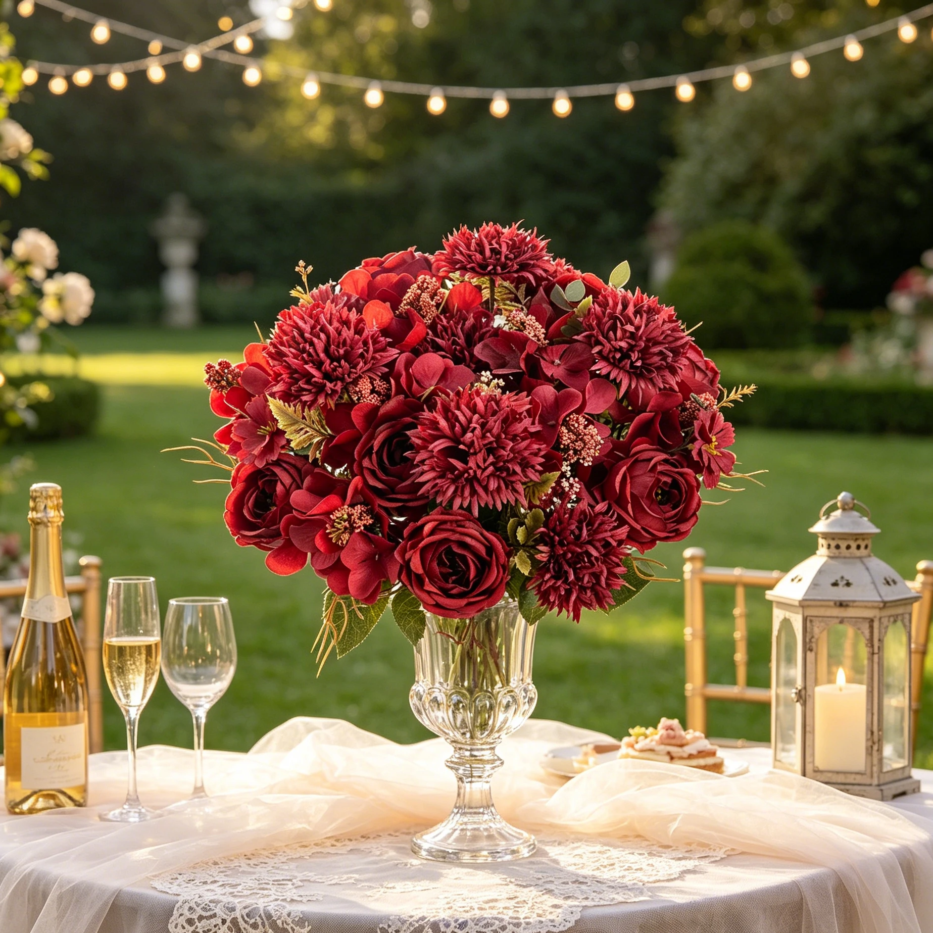 Künstliche Seidenblumen mit Stickerei: Getrocknete Rosen und Pfingstrosen für Hochzeitssträuße, Outdoor- und Indoor-Dekoration, Festivals, Büro, Urnen und DIY-Projekte