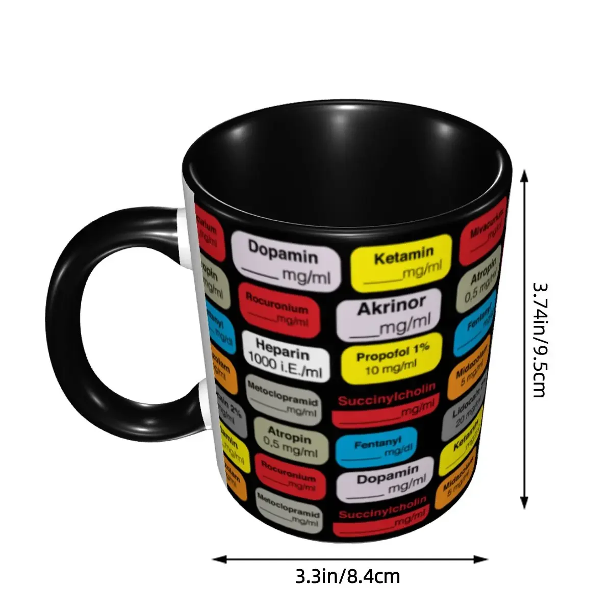 Anesthesia Medication Labels Coffee Mug DIY Customized Ceramic Mug Creative Present