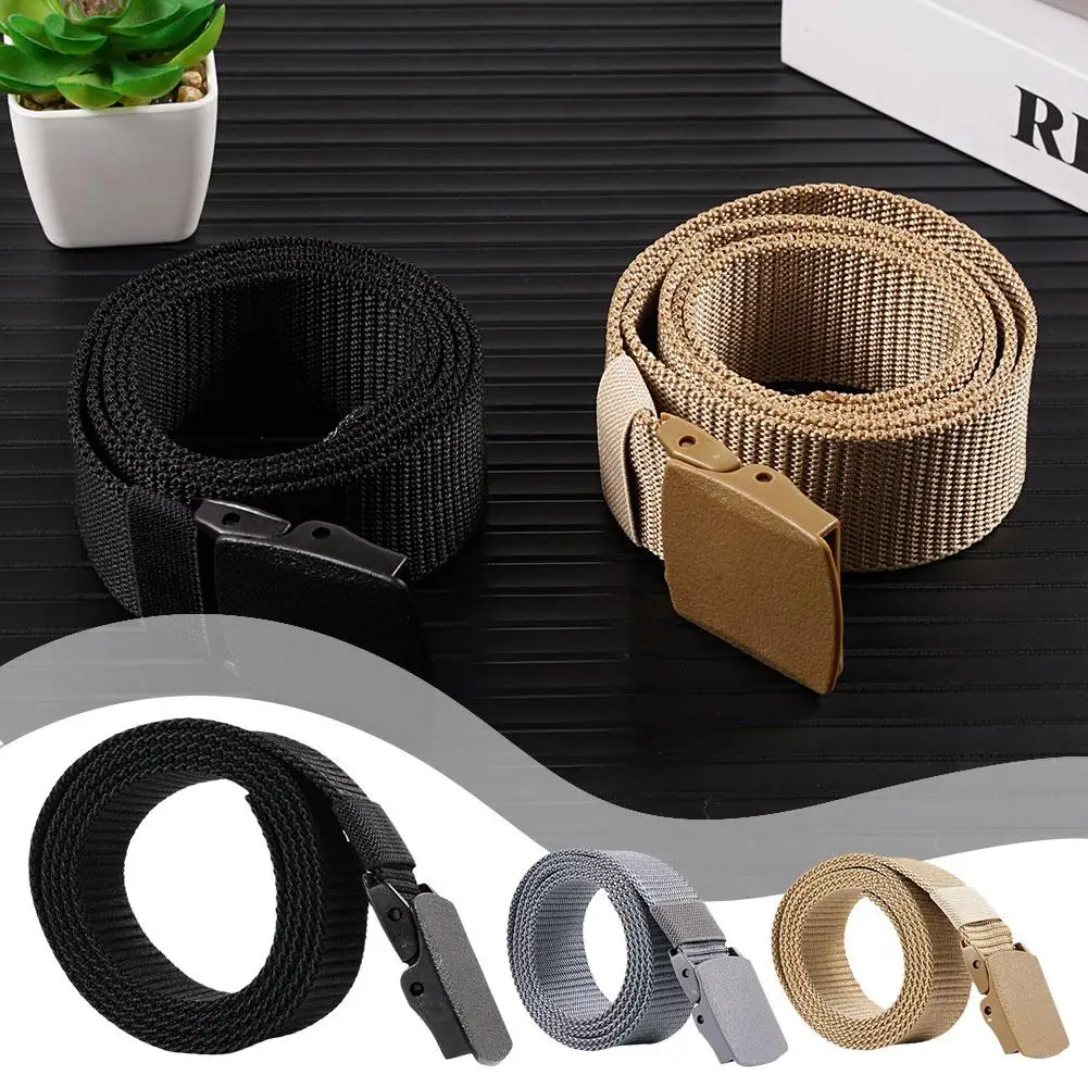 Eenvoudige Canvas Herenriem Mode Verdikt Geweven Outdoor Effen Vrouwelijke Slijtvaste Kleur Sport Groothandel Tooling Riem M5w7