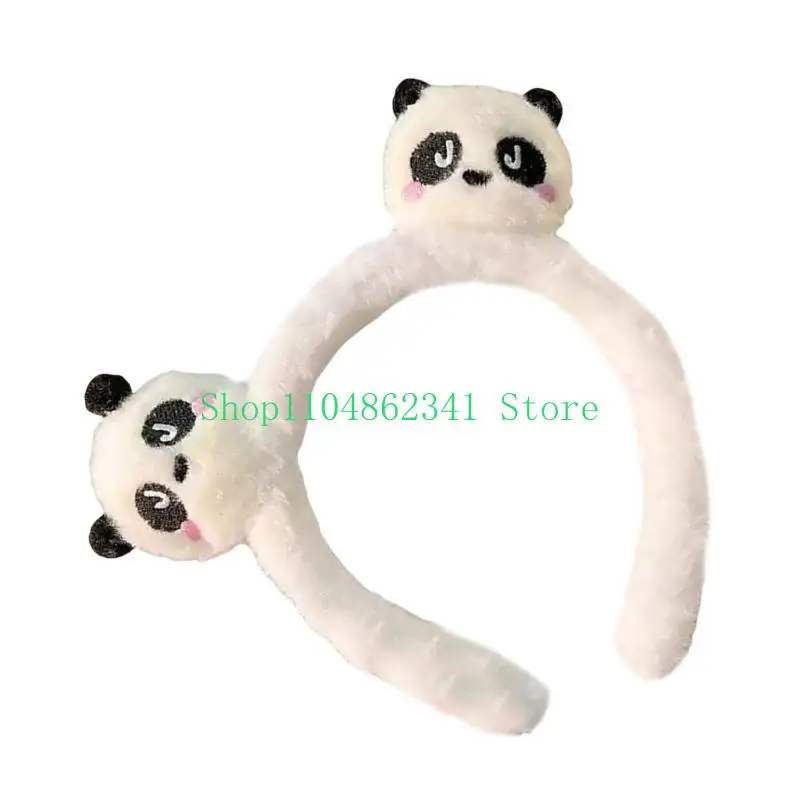 5ASD Cartoon Plush Panda Opaska na głowę do mycia twarzy i stylizacji Animal Temat Hair Accessory Dekoracja włosów