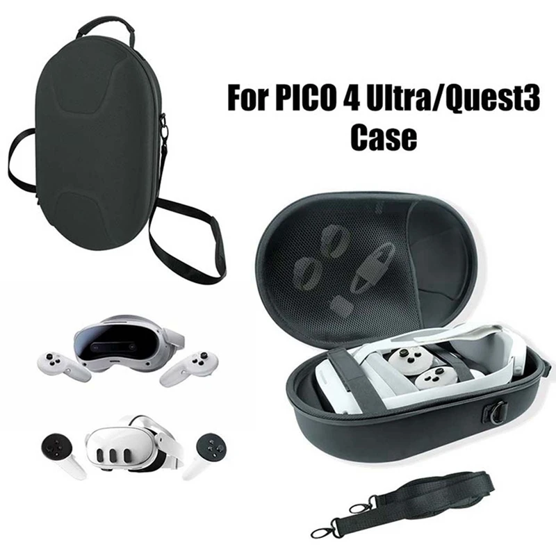 Bolsa de almacenamiento para Oculus Quest 3, caja con correa de hombro portátil ajustable, carcasa dura para accesorios Pico 4 Ultra VR