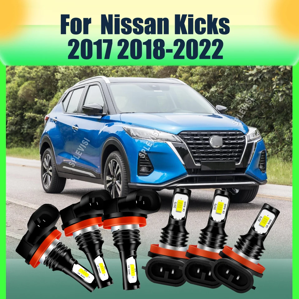 

12v Automobile Lighting High Low Beam Foglight Bulbs CSP Car Llamps 6000K White For Nissan Kicks 2017 2018 2019 2020 2021 2022