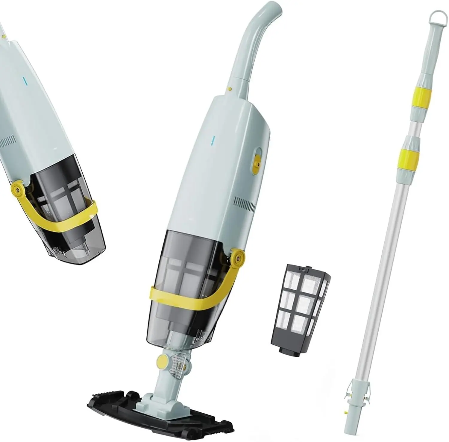 

Cordless Handheld Pool Vacuum, Rechargeable Pool Cleaner with Single-Phase Debris Capture, 30W Powerful Suction, 60-Min