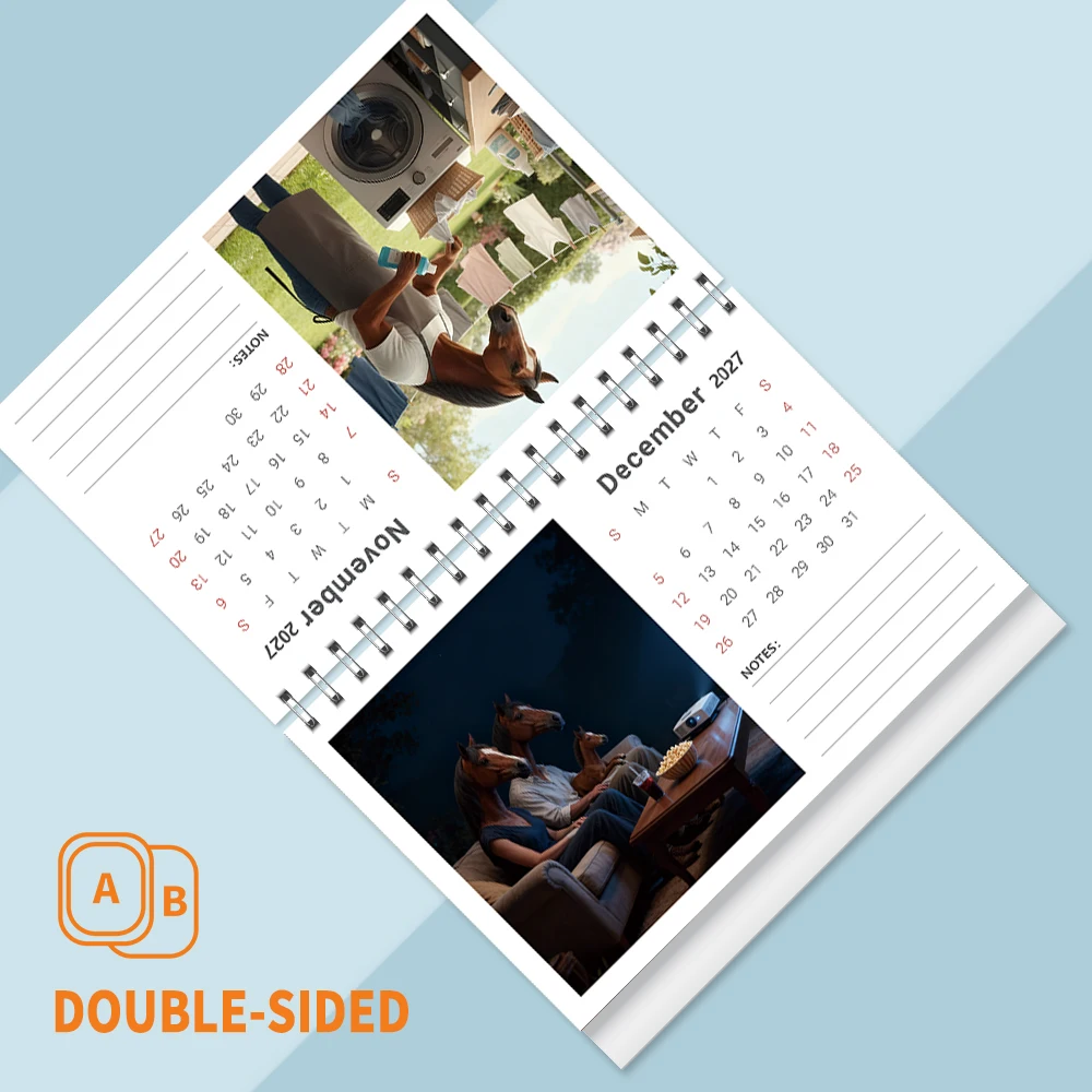 1 قطعة 2026-2027 تقويم سطح المكتب ، الحياة اليومية للحصان ، تقويم مكتبي قائم ، خطة شهرية لمدة 24 شهرًا ، هدية مثالية لعيد الميلاد ، عيد الميلاد