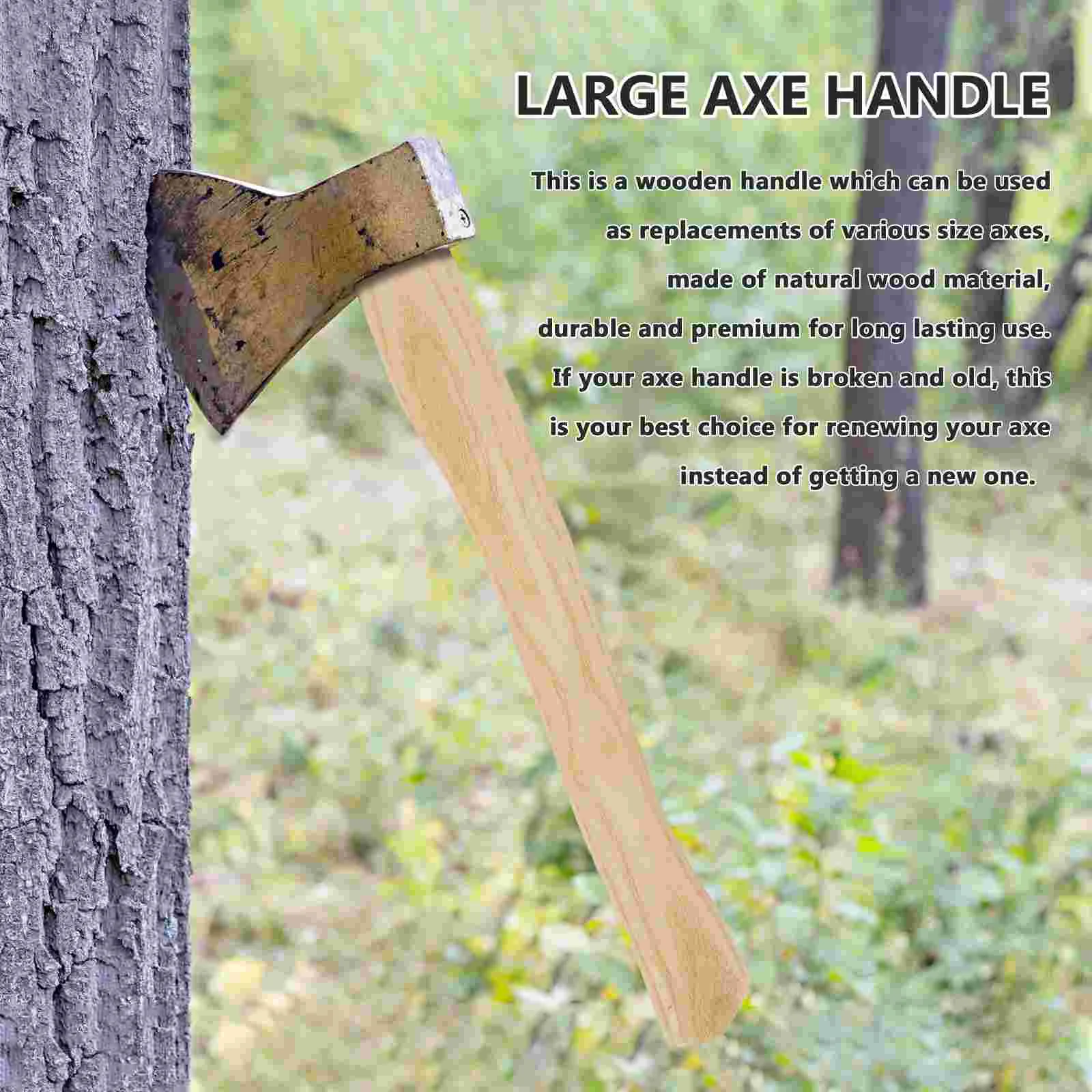 2 Pcs Simulation Wooden Axe Handle Supplies Replacement Hatchet for Accessory Accessories