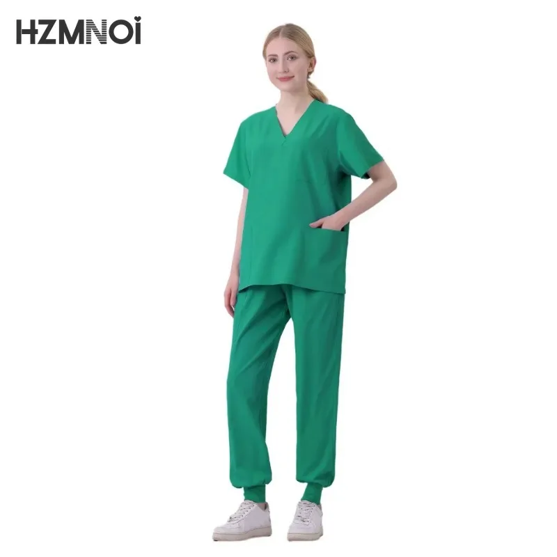 Multicolorido unissex manga curta uniforme de enfermeira de farmácia hospital médico workwear uniformes de cirurgia dentária oral conjuntos de esfoliantes médicos