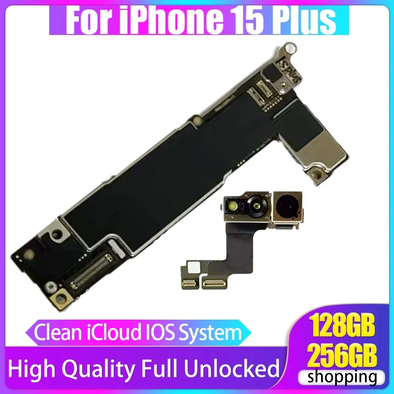 Unlock Authentic Motherboard Support iOS Update Plate For iPhone 15 Plus Clean iCloud Logic Board Full Chips E-SIM/SIM MainBoard