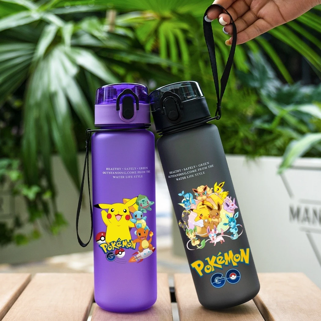 650 ml Pokemon Pikachu Wasserflasche, niedliche Cartoon-Trinkflasche mit großem Fassungsvermögen, auslaufsicher, tragbare Trinkflasche für Outdoor-Sportarten