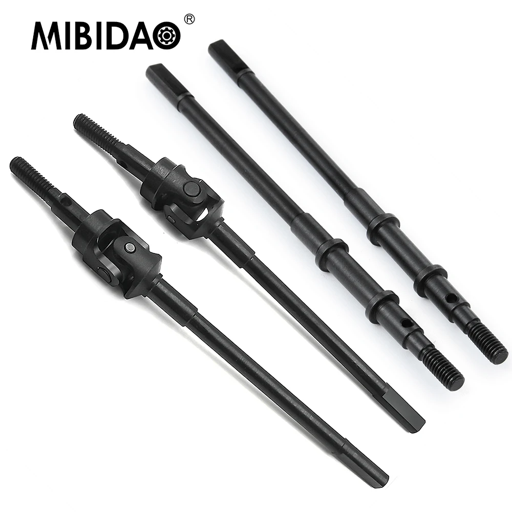MIBIDAO Hard Steel ด้านหน้า/ด้านหลังเพลาไดรฟ์ CVD Shafts สําหรับ Axial SCX10 II 90046 1/10 RC Crawler รถอะไหล่อัพเกรด