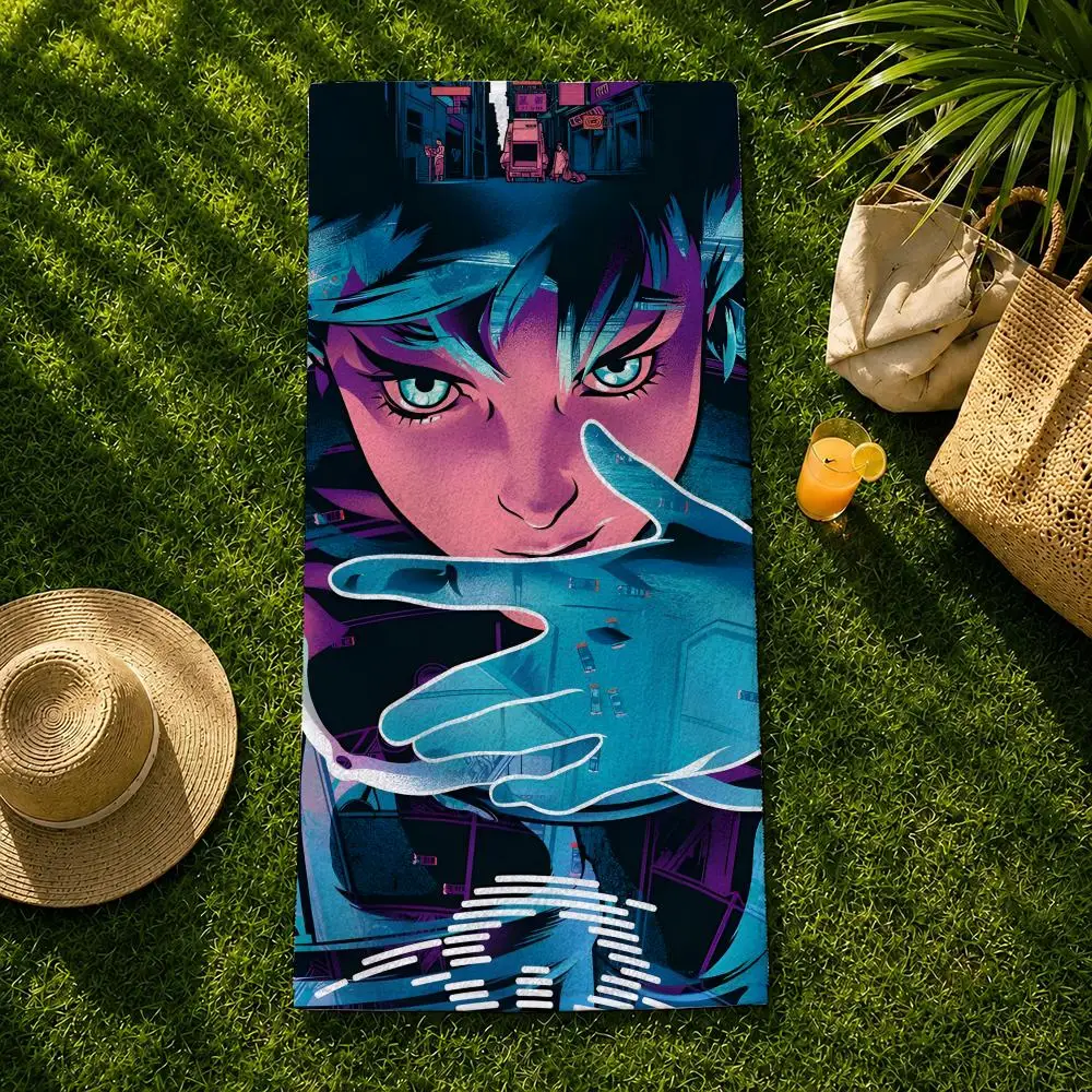 Ghost In The Shell Towel Beach Towel Quick Dry Absorbent Bath Towel For Swimming Gym Camping Outdoor Sunbathing