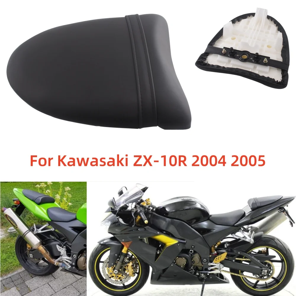 

NEW Motorcycle Accessories PU Leather Rear Passenger Pillion Seat Cowl Fairing Black Seat For KAWASAKI ZX-10R 2004 2005