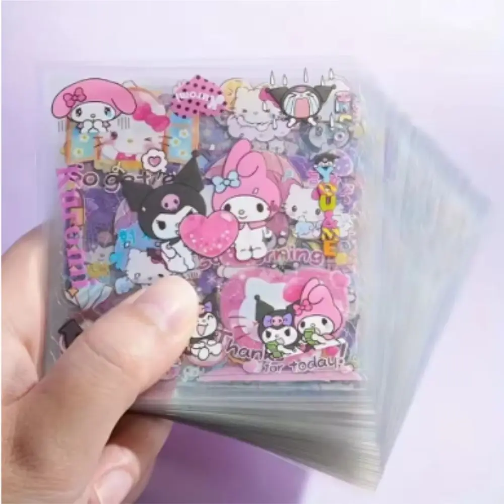 Hello Kitty Sanrio – ensemble d'autocollants 100 pièces sans répétition, papeterie étanche Cinnamoroll Kuromi, boîte cadeau, cadeau d'anniversaire