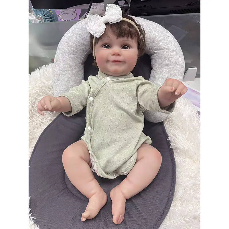 50CM Already Finished Reborn Dolls Popular Maddie Rooted Hair Silicone Baby Doll 3D Painted Doll with Visible Veins Bebe Reborn