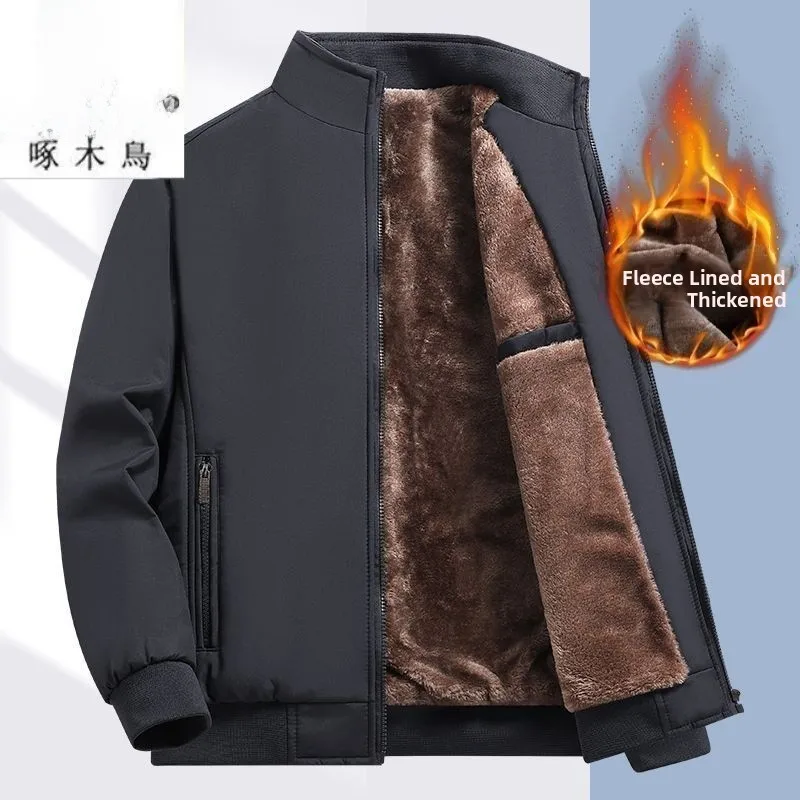 

Thiened зимняя хлопковая куртка для мужчин, повседневная морозостойкая одежда большого размера для папы, подставка для делового повседневного длинного свека