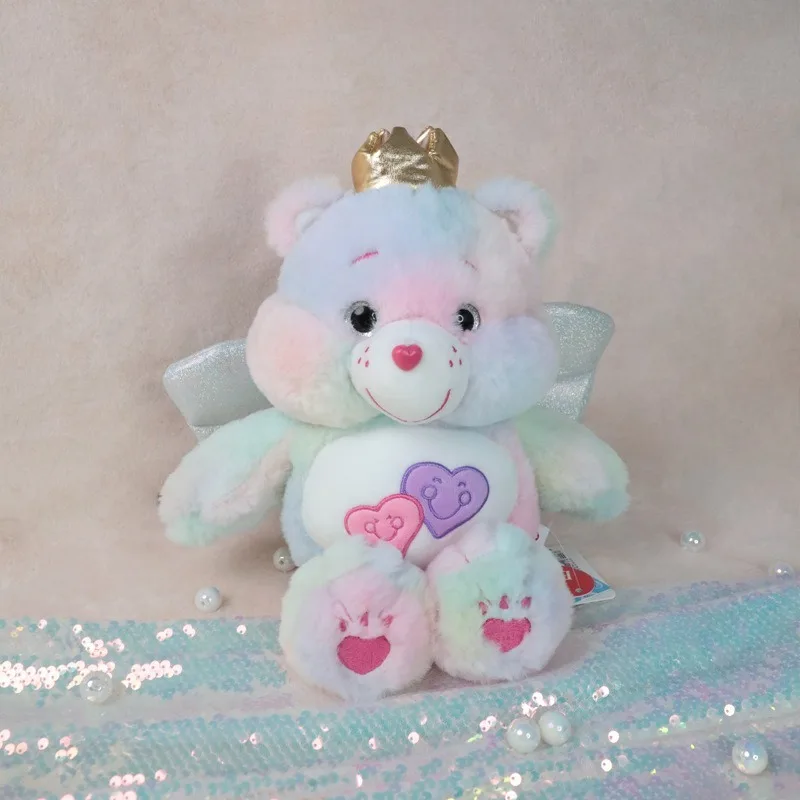 2024 New 33cm Carebears Care Bear Classic Angel Bear Sleeping Pillow Room Decoration Children's Birthday Gift Christmas Gift