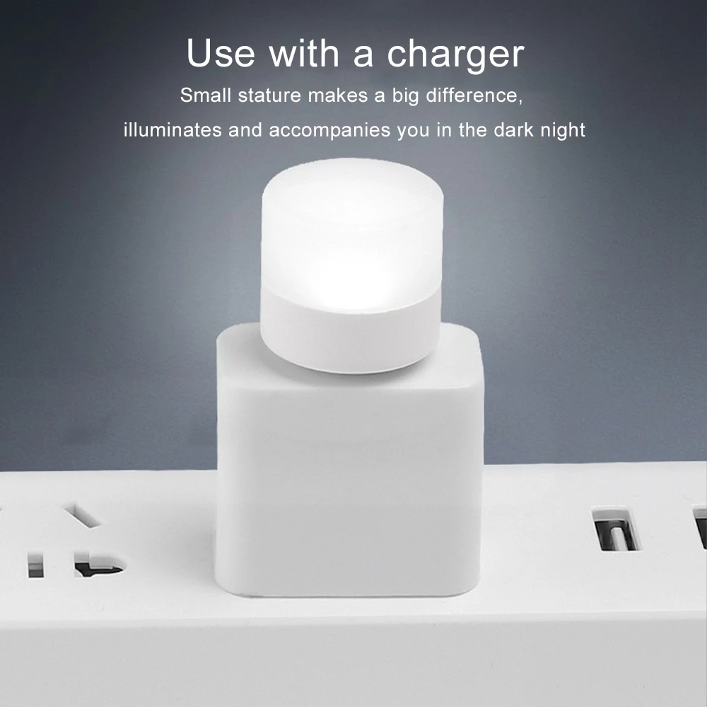 Usb Plug Light Mini Nightlight ricarica Small Book Light Led protezione per gli occhi luce morbida luce di lettura luce da comodino per camera da letto