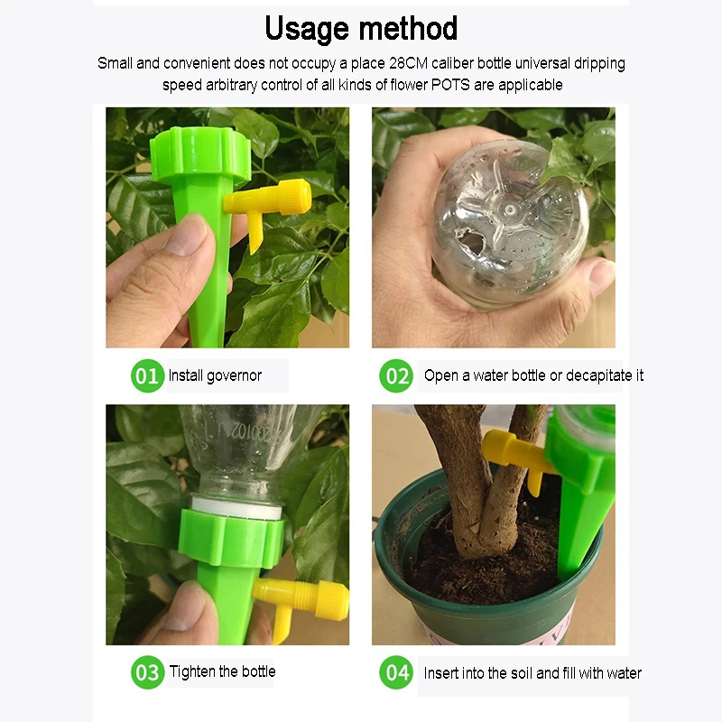 Dispositivo de goteo ajustable de riego completamente automático para uso agrícola, herramienta de riego perezoso temporizada para viajes de negocios en interiores y hogares