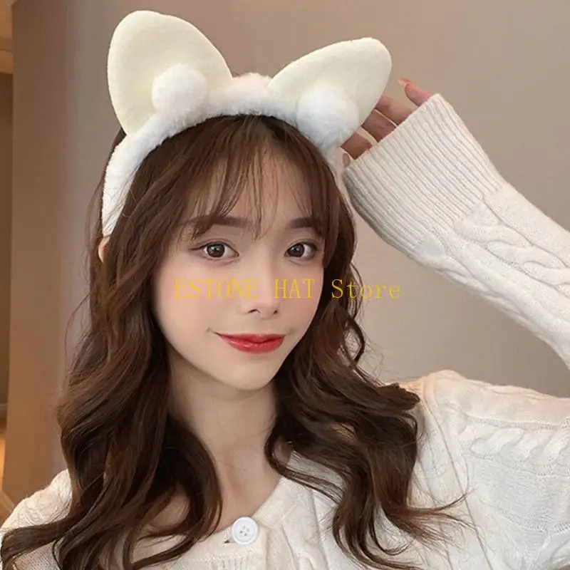 49MF Plush Ears عصابات الرأس فروي آذان حيوان آذان الشعر