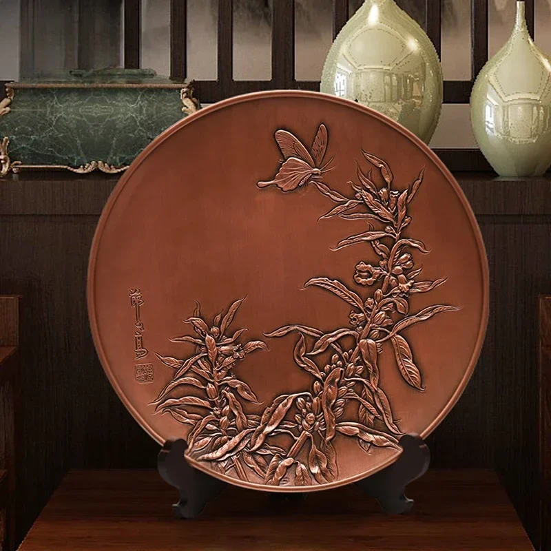 Hand-carved copper plate to send leaders, bosses, high gifts, office desktop handicrafts, porch ornament