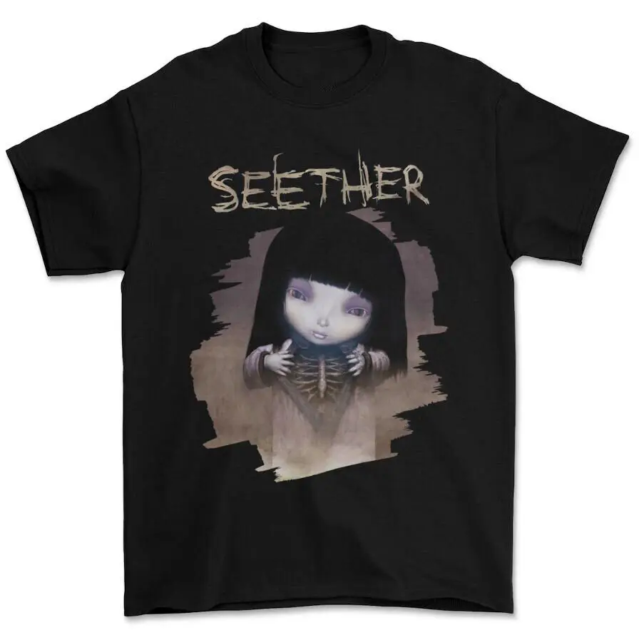 

Черная футболка с коротким рукавом Seether Rock Band T840890