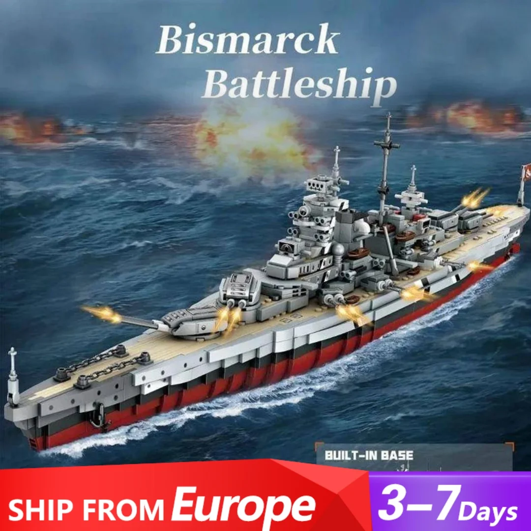 Klemmbausteine 2081PCS Bismarck U-Boot Schlachtschiff Bausteine Modell Schiff Set, Modulare Baustein Montage Modell Kit, Spielzeug Erwachsene Geschenk
