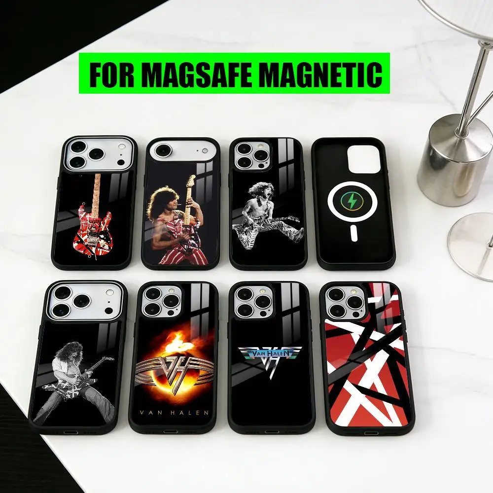 

E-Eddie V-Van H-Halen G-Guitar Phone Case For iPhone17,16,15,14,13,12,11 Plus,Pro Magnetic For Magsafe Wireless Charging