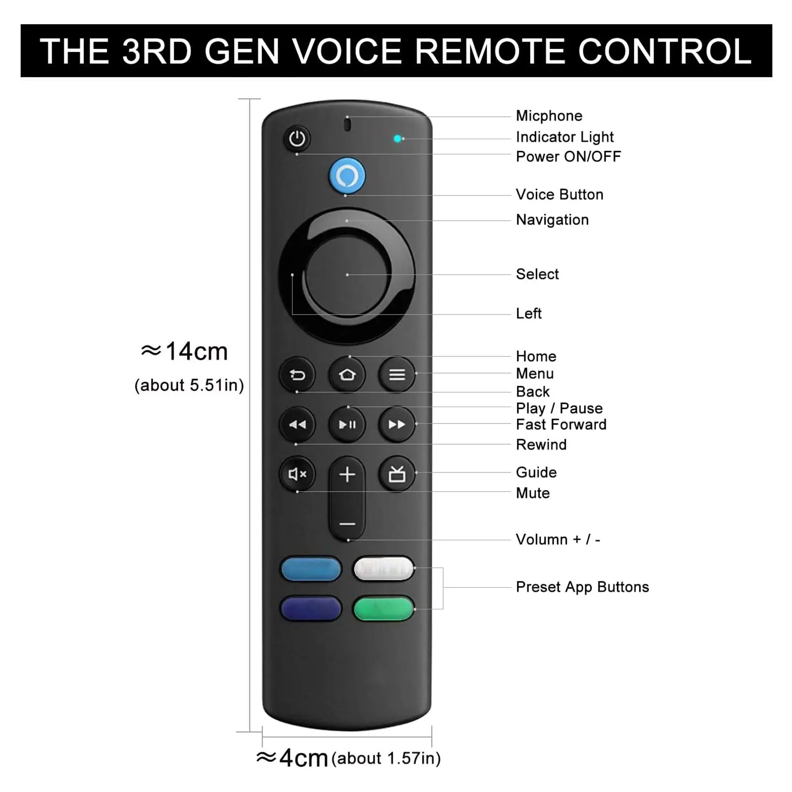 L5B83G Replacement Voice Remote Control L5B83G Control fit for Ama zon Fire TVStick 2nd Cube Fire TVStick Lite 4k