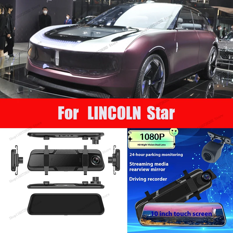 

For LINCOLN Star 4K WIFI GPS Car Dvr Mirror Dash CamDual Lens Dashcam Drive Recorder Stream RearView Mirror IPS Screen Camera