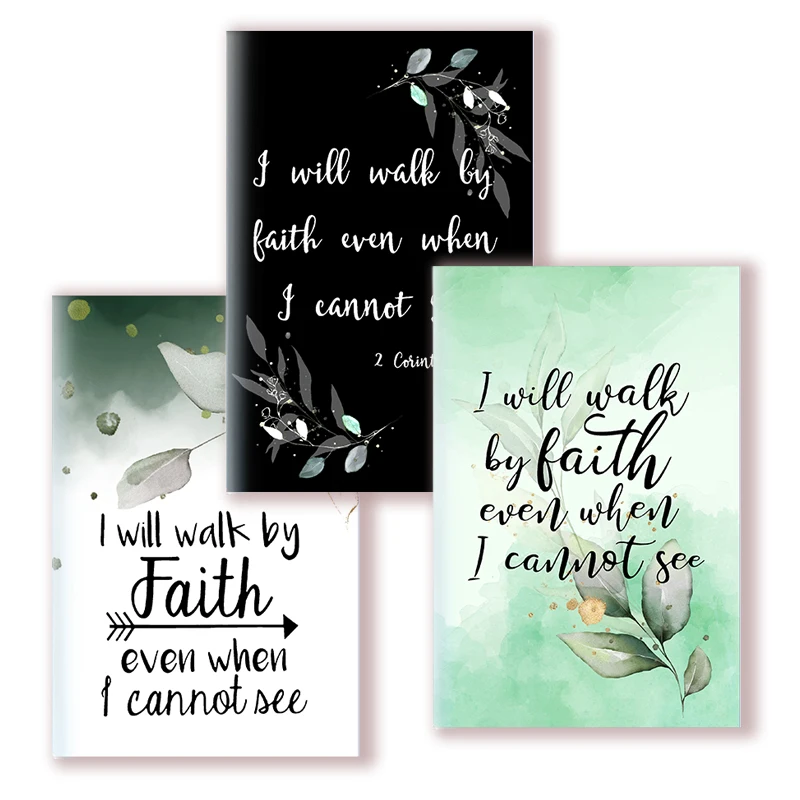 A5 Notebook Note Book - Bible Quote 2 Corinthians 5 7- I Will Walk By Faith Even When I Can Not See - Journal Inspiration Gift