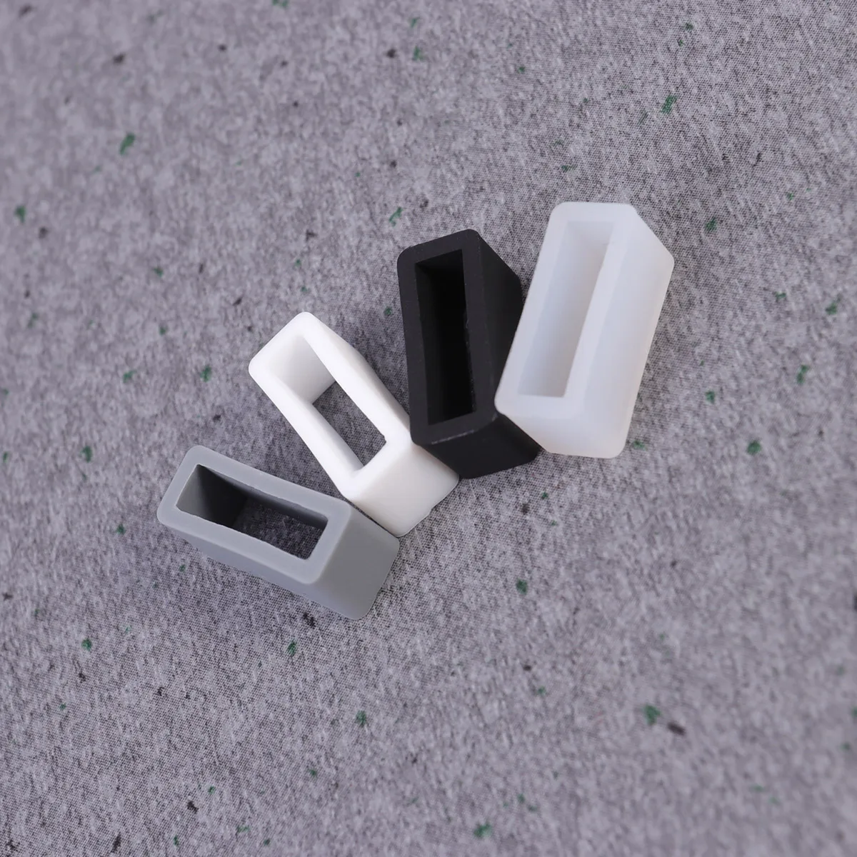 

4Pcs Watch Strap Ring Silicone Bezel Activity Ring Comfortable Watch Strap Buckle White Black Transparent Grey
