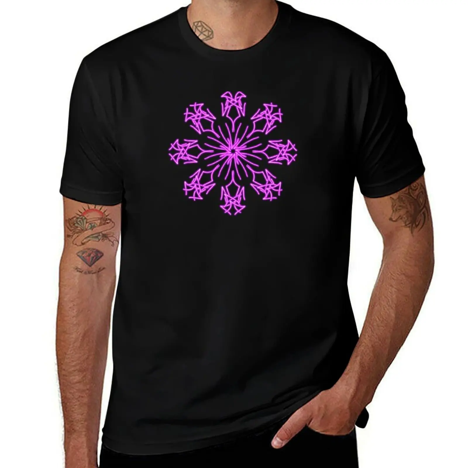 

pink mandala T-Shirt Casual Fashion Short Sleeve Cotton T-Shirt